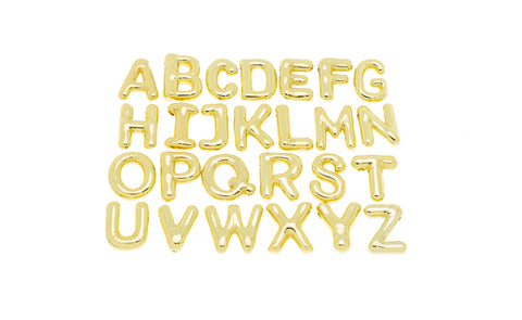 Balloon Gold Or Silver Alphabet Charms, bubble letters,Birthday Party Favors,Birthday Balloon Charm,Bubble Bead Charm,CPG416-CPS416