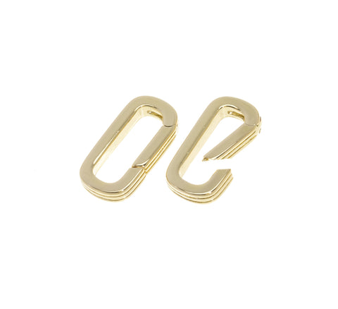 Oval Elongated Push Gate Clasp,Long Spring Gate Gold Clasp,Paper Clip Chain Clasp,Clasp For Chain Bracelet And Necklace,CLG220