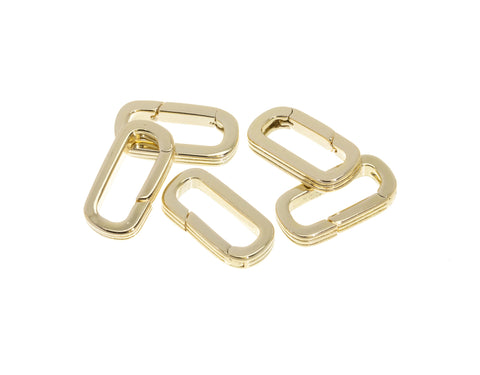 Oval Elongated Push Gate Clasp,Long Spring Gate Gold Clasp,Paper Clip Chain Clasp,Clasp For Chain Bracelet And Necklace,CLG220