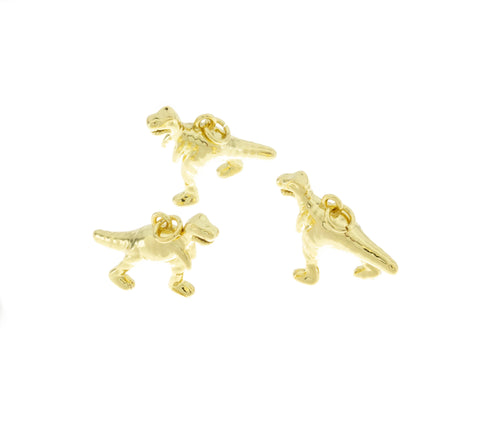 Small Gold Dinosaur T-Rex Charm,Dino T-Rex Charm For Necklace Or Bracelet,Dinosaur T-Rex Charm, DIY Jewelry Making Supply,CPG1006