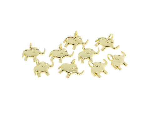 Tiny Baby Elephant Charm, Dainty Gold Elephant Charm,Gift For A Elephant Lover,Little Gold Elephant Charm,CPG305