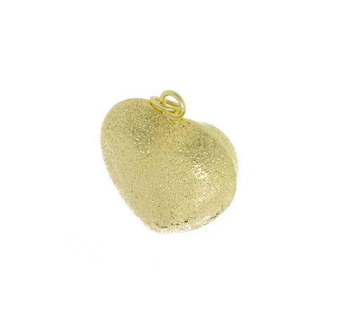 Puff Heart Hammered Gold Pendant,Balloon Heart Charm,Large Hammered Puffed Heart Charm, 1 pc,5 pcs Or 10pcs, WHOLESALE,CPG552