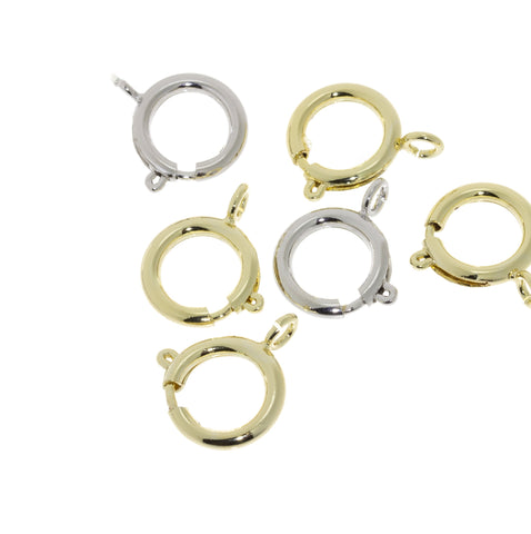 -5 pcs of Gold or Silver Spring Ring Clasp, 12mm, spring clasp, Round clasp, 5 pcs, CLG114-CLS114