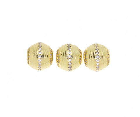 Gold Barrel Spacer Bead With CZ, Spacer Bead For Bracelet Or Necklace,Pave Bead Spacer For Jewelry, SPG004