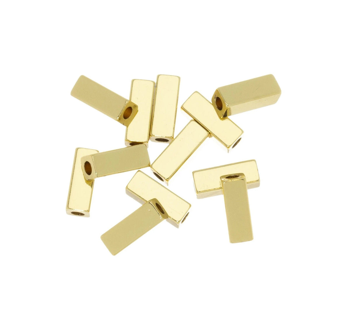 Rectangle Tube Spacer Bead,Tubular Gold Spacer Bead,Jewelry Spacer Bead For Elastic Cord Or Chain,SPG012