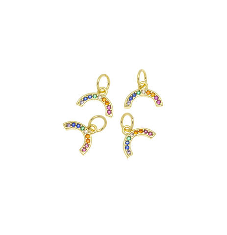 Rainbow Charm For Bracelet Or Necklace,Dainty Rainbow Gold Colorful Charm,Small Rainbow Necklace Charm,CPG696