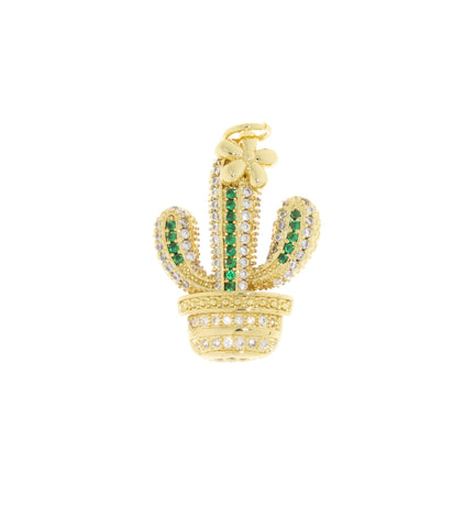 Cactus Desert Tree Charm,Cactus Tree Charm With CZ, Pave Cactus Desert Tree,CPG673