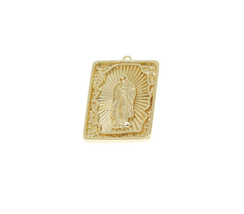Gold Guadalupe Charm ,Nuestra Senora De Guadalupe,Christian Jewelry Charms,Guadalupe Charm For Necklace Making,CPG676