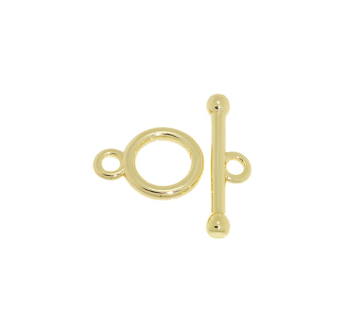 Circle Round Toggle Clasp,Two Piece Gold Toggle Clasp,Gold Toggle Clasp,Gold Circle Clasp,CLG122