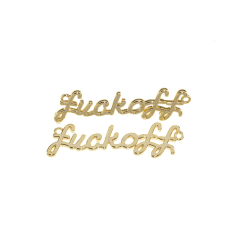 Gold Silver Fuck off Word Necklace charm,Monogram Fuck off Connector Charm,Fuck off Necklace Charm,1 pc,5pcs or 10 pcs,CPG656,CPS656