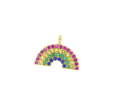 Gold Rainbow Charm,Colorful Rainbow Charm For Bracelet Or Necklace,Dainty Rainbow Charm,Small Rainbow Necklace Charm,CPG497