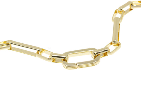 Oval Elongated Push Gate Clasp,Long Spring Gate Gold Clasp,Paper Clip Chain Clasp,Clasp For Chain Bracelet And Necklace,CLG220