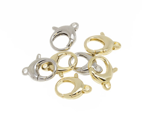 Gold Or Silver Rounded Lobster Clasp,Shiny Gold And Silver Lobster Clasp,Lobster Trigger Clasp,Clasp For Bracelet And Necklace,CLG221-CLS221