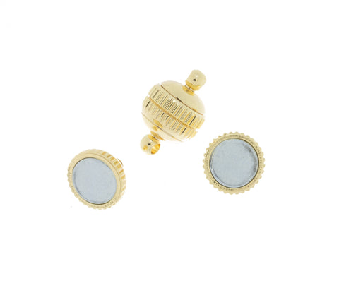 Gold Or Silver Magnetic Clasp,Fluted Two Piece Magnetic Gold Clasp,Magnetic Clasp For Inline Use For Bracelet And Necklace,CLG131-CLS131