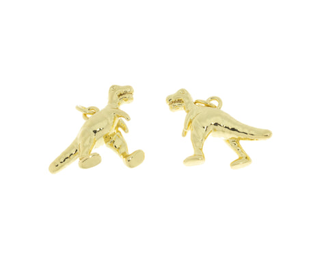 Small Gold Dinosaur T-Rex Charm,Dino T-Rex Charm For Necklace Or Bracelet,Dinosaur T-Rex Charm, DIY Jewelry Making Supply,CPG1006