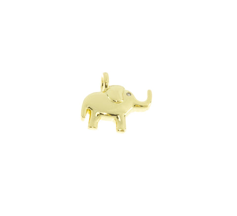 Tiny Baby Elephant Charm, Dainty Gold Elephant Charm,Gift For A Elephant Lover,Little Gold Elephant Charm,CPG305