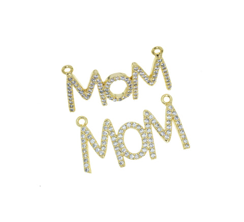 Mom Monogram Charm,Mom Word Monogram Charm,Mother’s Day Gift,Gift For A Mother, 1 pc,5pcs or 10pcs, Wholesale,CNG033