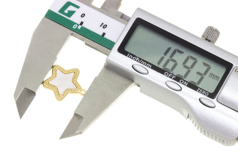 Star Charm With White Mother Of Pearl,MOP Star Charm,Gold Shell Star Pendant,Star Pendant For Necklace,CPG712