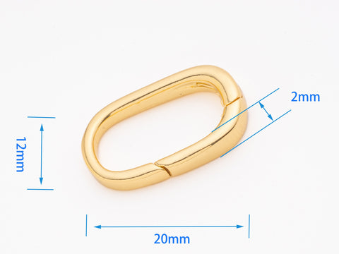 Gold Spring Gate Clasp, Push in Clasp, Large Oval Snap Close Charm Holder, Charm holder for jewelry, 20x12mm, gold snap close clasp, CLG214