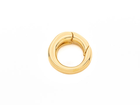 Small Gold Round Snap close ring, push gate ring, charm holder, 10mm, round jewelry clasp, Ring to Connect, CLG213