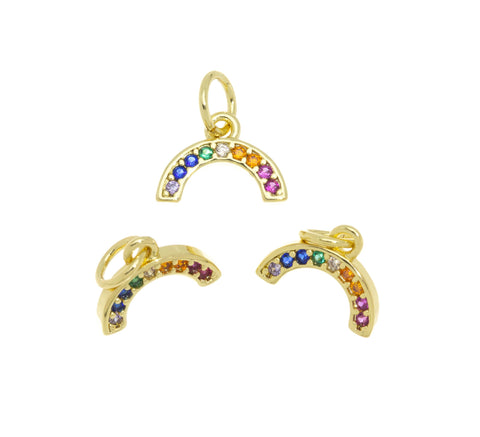 Rainbow Charm For Bracelet Or Necklace,Dainty Rainbow Gold Colorful Charm,Small Rainbow Necklace Charm,CPG696