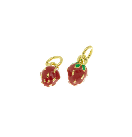 Dainty Mini Strawberry Charm,Small Strawberry Gold Charm,Strawberry Charm For Jewelry Making, 1 pc,5pcs or 10 pcs, WHOLESALE,CPG579