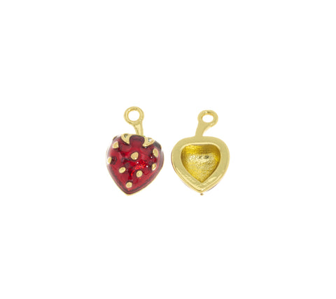 Dainty Mini Strawberry Charm,Small Strawberry Gold Charm,Strawberry Charm For Jewelry Making, 1 pc,, WHOLESALE,CPG580