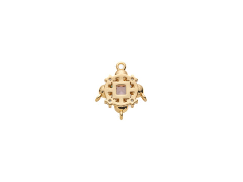 Pearly Pink Chandelier Connector, Decorative Pink cz Chandelier Style Link, Pearl Set, Jewelry Enthusiast, three hole connector, CNG626