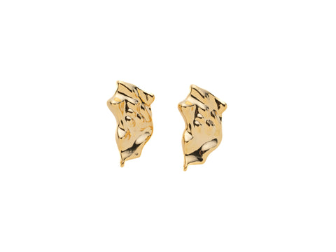 Gold Abstract Textured earring component, earring post, add on bead or pearl, abstract statement earrings, .925 post, hypoallergic, ER303