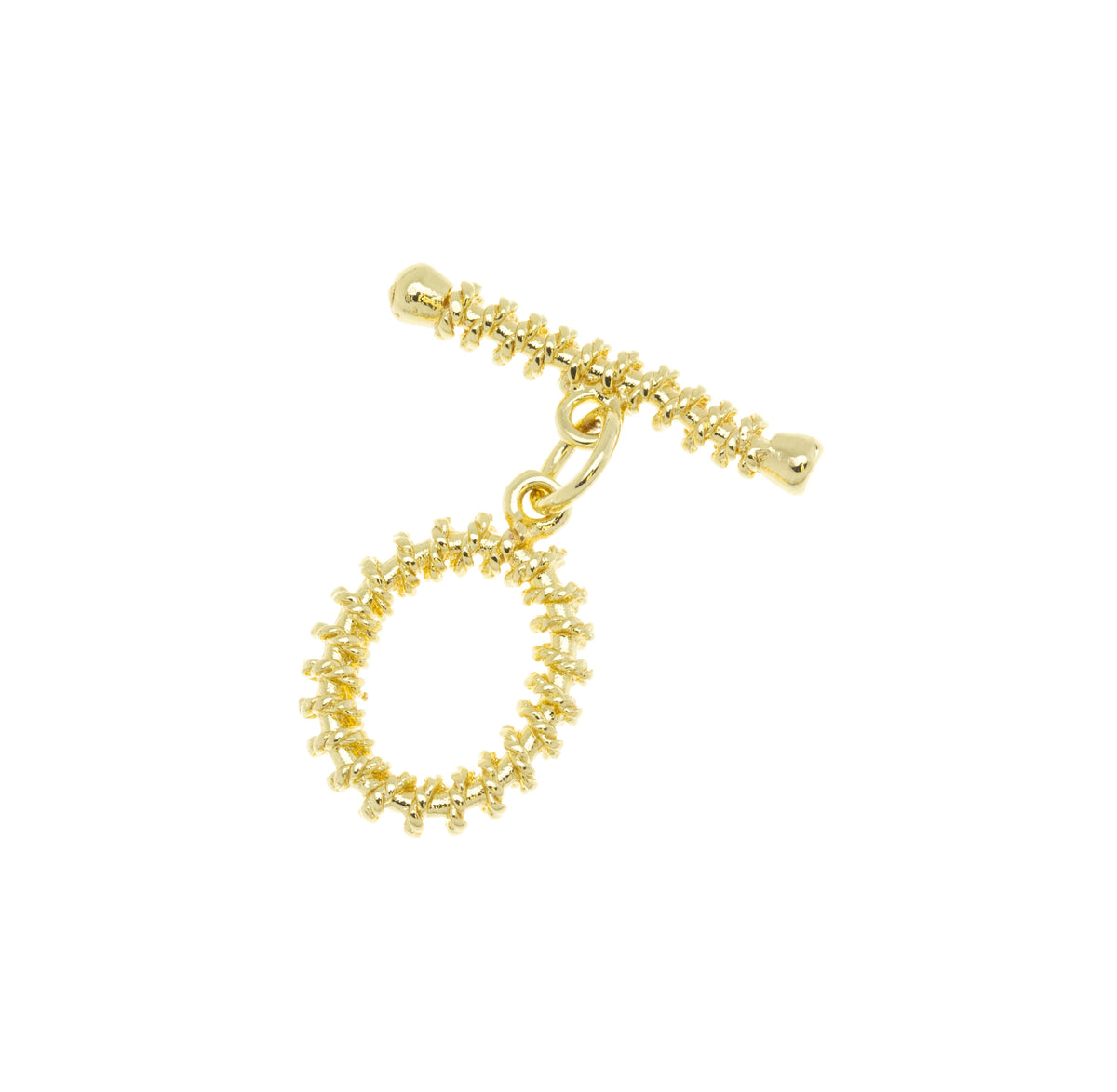 Oval Toggle Clasp,Gold Toggle Clasp With Wire Wrap Design,Oval Shape Spiral Design Toggle Clasp,CLG124