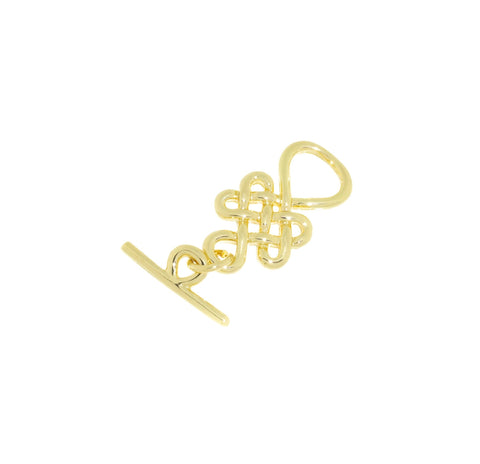 Weaved Twisted Toggle Clasp,Two Piece weaved Design Toggle Clasp,Gold Toggle Clasp With Weave Design,Gold twisted Toggle Clasp,CLG121