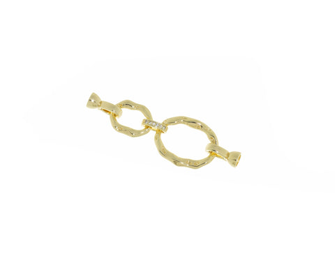 Large 3 Link Clasp,5 Piece Link Clasp,Pave Gold Oval Link Clasp ,Gold Chain Clasp,CLG127-CLS127