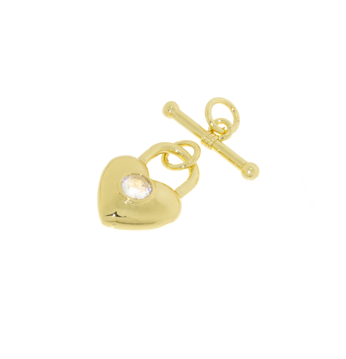 Heart Shape Two Sided Toggle Clasp,Dainty Gold Toggle Clasp Set,Gold Toggle Clasp,Gold Heart Clasp,CLG264