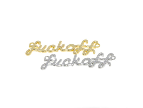 Gold Silver Fuck off Word Necklace charm,Monogram Fuck off Connector Charm,Fuck off Necklace Charm,1 pc,5pcs or 10 pcs,CPG656,CPS656