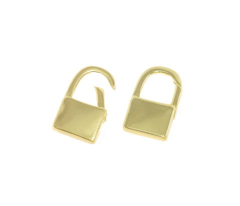 Gold Padlock Push In Clasp For Jewelry,Large Padlock Push Gate Clasp,Connector Clasp For Necklace Or Bracelet,CLG302