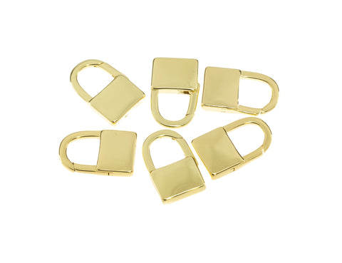 Gold Padlock Push In Clasp For Jewelry,Large Padlock Push Gate Clasp,Connector Clasp For Necklace Or Bracelet,CLG302