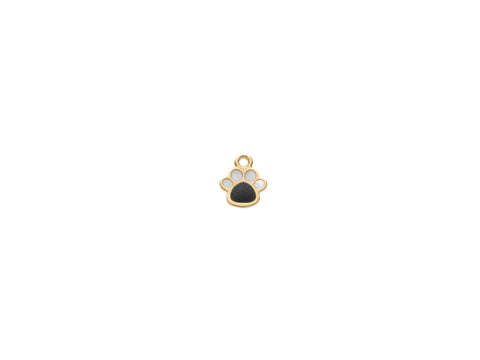 -2 pcs Super Dainty Gold Animal Paw charm, 6mm, enamel animal paw, minimalist jewelry, minimal animal paw, CPG1014