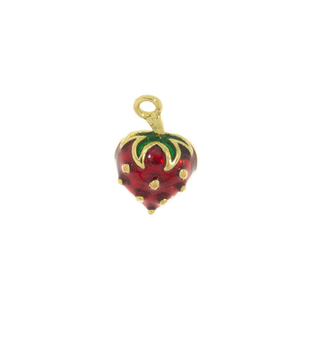 Dainty Mini Strawberry Charm,Small Strawberry Gold Charm,Strawberry Charm For Jewelry Making, 1 pc,, WHOLESALE,CPG580