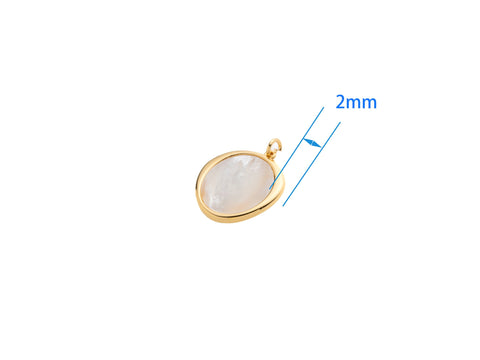 Gold Organic shape MOP Pendant, Irregular MOP coin Charm, MOP Pendant, 18mm, Minimalist Jewelry, Mother of Pearl Jewelry, CPG307