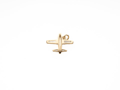 -Airplane Charm,Dainty CZ Charm, Gold Airplane Charm, aero plane, cz plane, CPG199
