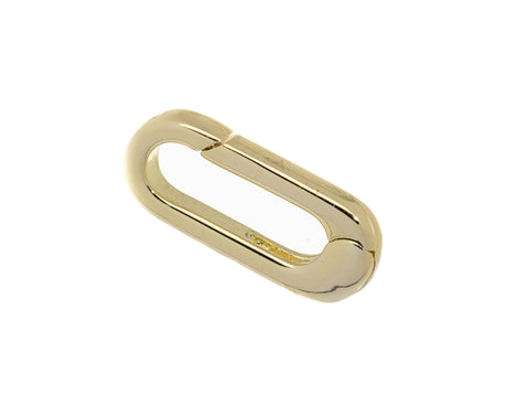 Gold Spring Push In Oval Clasp,Push Gate Elongated Oval Clasp For Bracelet And Necklace Making,Shiny Smooth Finish Long Clasp,CLG226