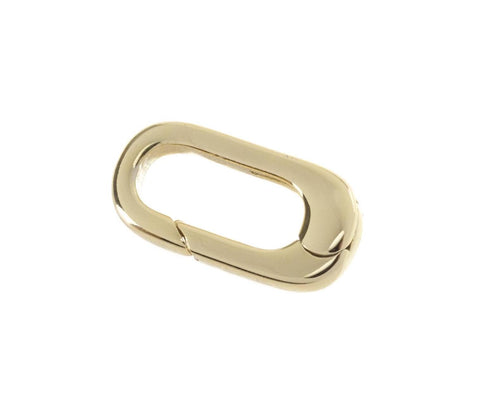 Gold Spring Push Gate Oval Clasp,Push In Elongated Oval Clasp For Bracelet And Necklace Making,Shiny Smooth Finish Long Clasp,CLG227