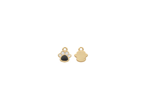 -2 pcs Super Dainty Gold Animal Paw charm, 6mm, enamel animal paw, minimalist jewelry, minimal animal paw, CPG1014