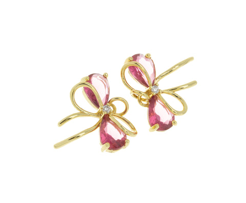 Gold Ribbon Tie CZ Charm,Minimalist Ribbon Bow Tie Charm,Timeless Ribbon Bow Tie Charm For Jewelry Making,CPG2061