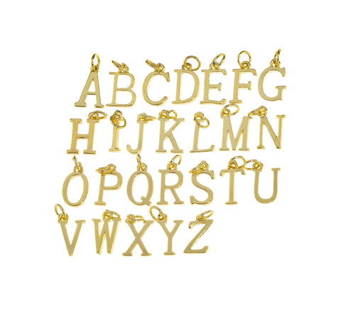 Gold Or Silver Upper Case Initial Letter Charms,Small Alphabet initial Charm,Permanent Jewelry Charm For Jewelry Making,CPG2022-CPS2022