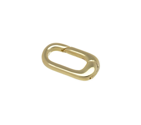 Gold Spring Push Gate Oval Clasp,Push In Elongated Oval Clasp For Bracelet And Necklace Making,Shiny Smooth Finish Long Clasp,CLG227