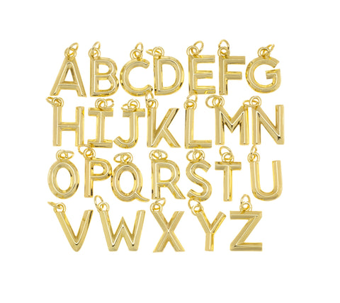 Gold Or Silver Initial Letter Charm,Alphabet initial Letter Charm,Letter Initial Charm For Permanent Jewelry Making,CPG20223-CPS2023