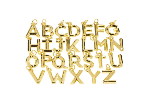 Gold Or Silver Initial Letter Charm,Alphabet initial Letter Charm,Letter Initial Charm For Permanent Jewelry Making,CPG20223-CPS2023