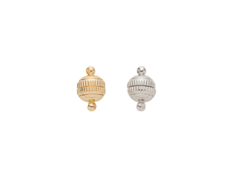 Gold Or Silver Magnetic Clasp,Fluted Two Piece Magnetic Gold Clasp,Magnetic Clasp For Inline Use For Bracelet And Necklace,CLG131-CLS131