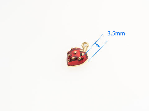 Dainty Mini Strawberry Charm,Small Strawberry Gold Charm,Strawberry Charm For Jewelry Making, 1 pc,, WHOLESALE,CPG580
